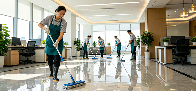 1100㎡企業(yè)辦公區瓷磚洗地機 靜音日常保潔